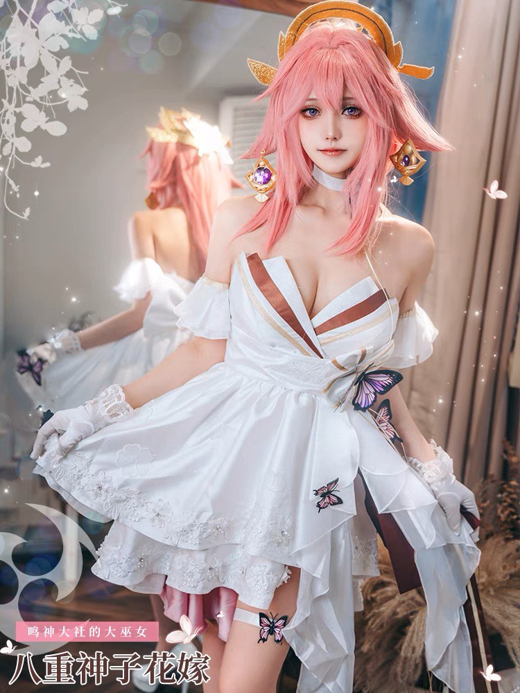 原神八重神子花嫁cos服cosplay套裝