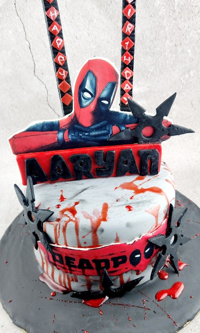 Deadpool cake, Food & Drinks, Homemade Bakes on Carousell
