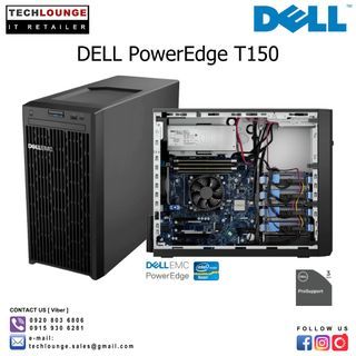 DELL POWEREDGE T150 Tower Server - Intel Xeon E-2324 3.1GHz, 8GB-3200MT/s, PERC H355 Adapter,Dual 1Gbe LOM, iDRAC9 Basic, 300W PSU, 3-Yr ProSupport