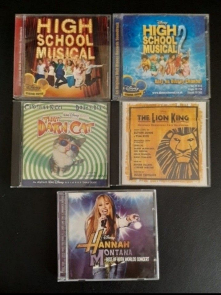 Disney CDs (Category: CDs & DVDs) located in Las Pinas. Submitted by jm_dibs (Listing ID 1255253210, Image 3). Description: All play tested. Excellent condition, no skips. Individually priced but you can take all for P800. Superstar Hits - P250 High School Musical - P150 High School Musical 2 - P150 That Darn Cat - P150 The Lion King - P150 Hannah Montana (Best of both worlds concert) - P150 Loc: Las Pinas, shipping at buyers expense. Meet ups al