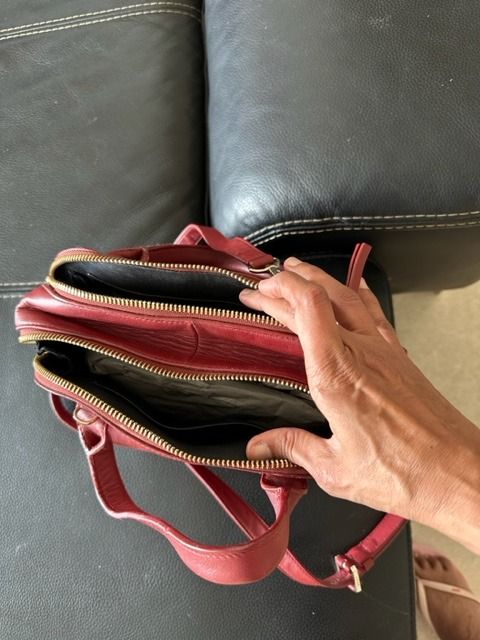 DKNY Rust colored real leather purse