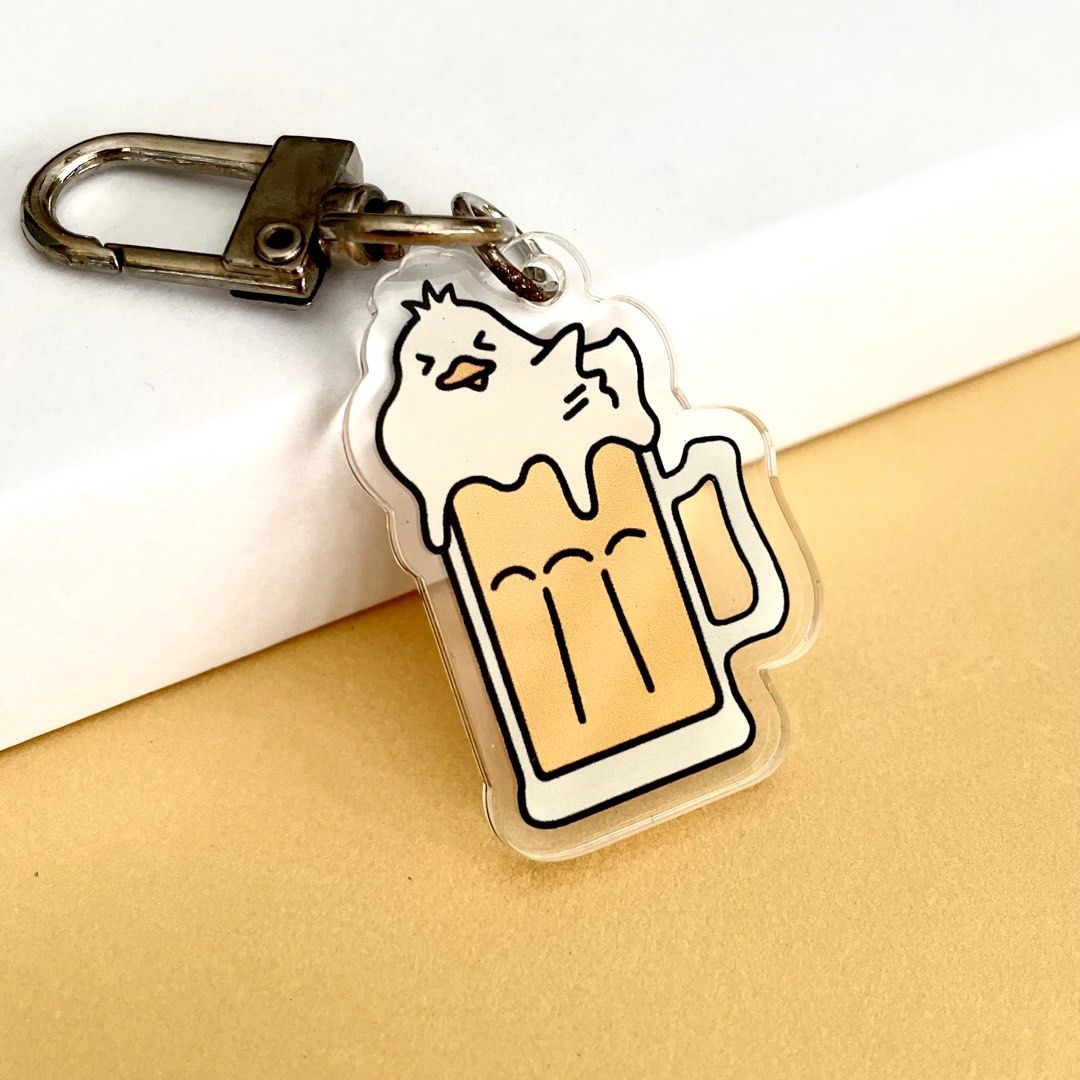 Duck Acrylic Keychains Cute Duckies & Food Ducks Boba Tea Bubble