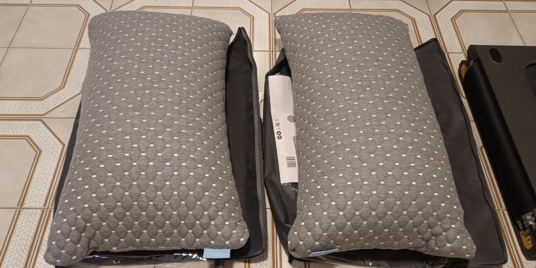 Epitex Charcoal Memory Form Neck Support Pillow x2, Furniture & Home Living, Bedding & Towels on