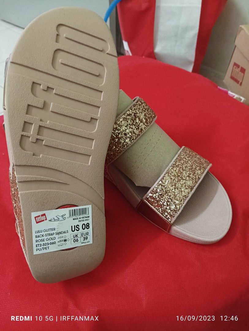 Slides with strap top on back