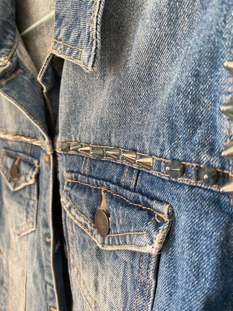 Studded denim jacket forever 21 hot sale