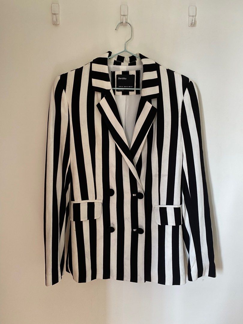 Bershka striped blazer shop