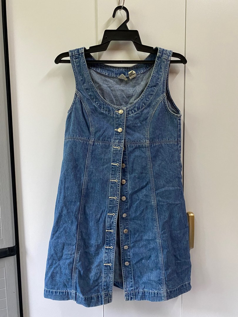 Gap sleeveless denim dress deals