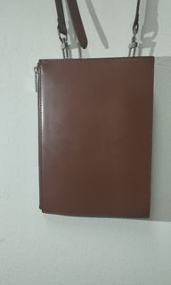 Genuine Leather 3 way bag, vertical, horizontal and as clutch