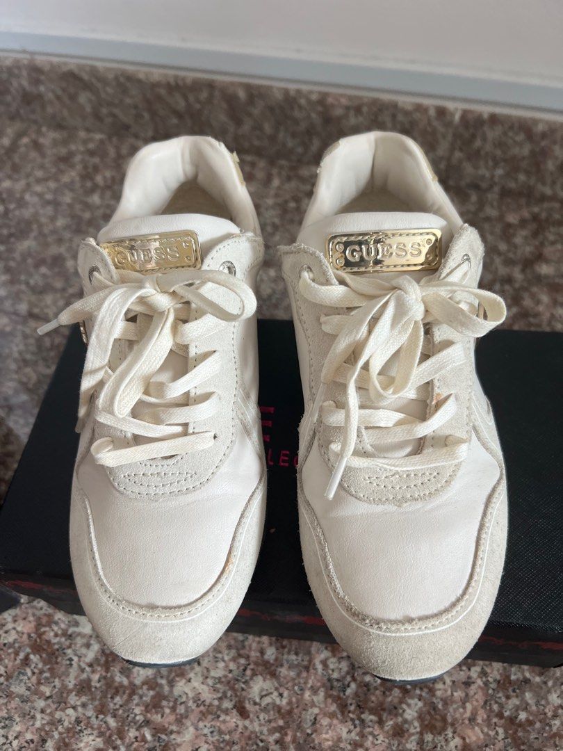White and hotsell gold guess shoes