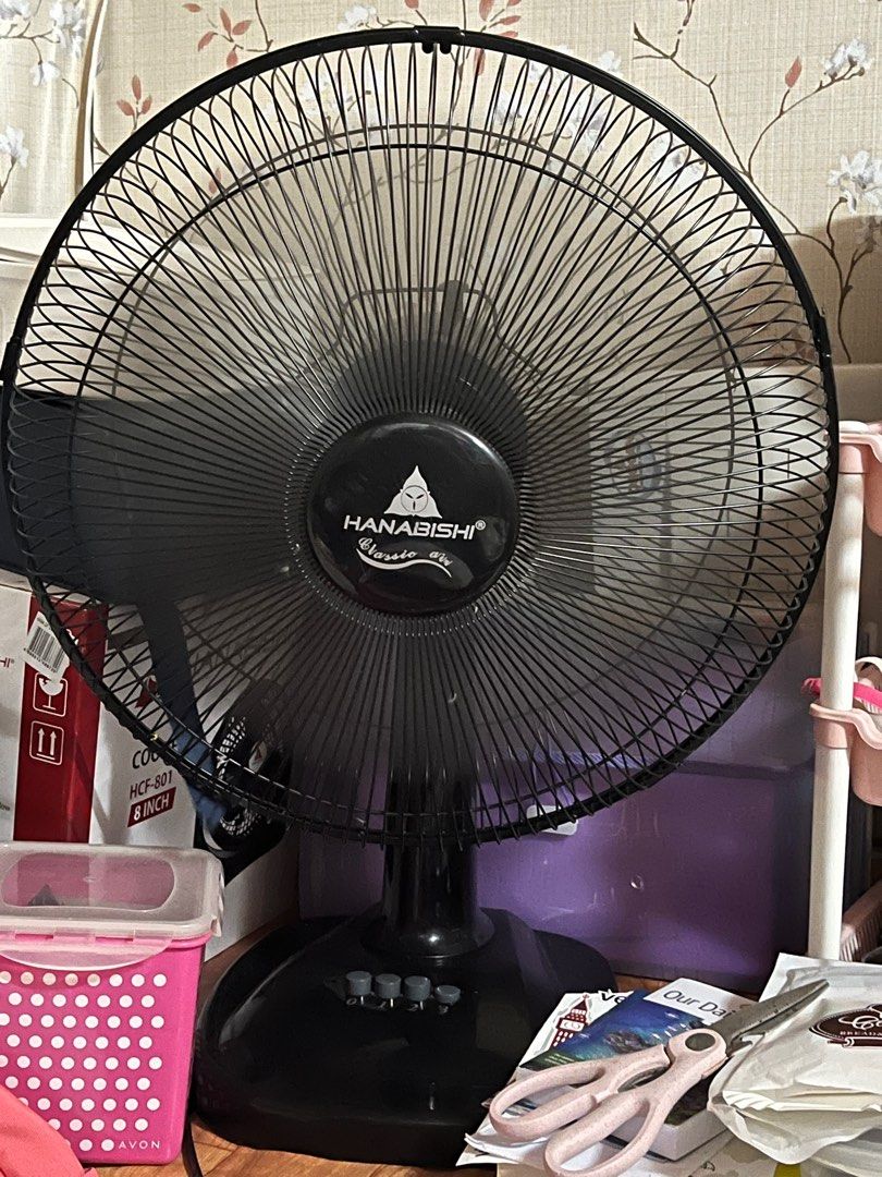 Hanabishi Desk Fan Black, Furniture & Home Living, Lighting & Fans