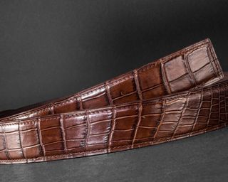  Genuine White Himalayan Crocodile Alligator Leather Belt Mens  Witdh 3.8cm, Handmade Leather Belt Men, Customize Belt : Clothing, Shoes 