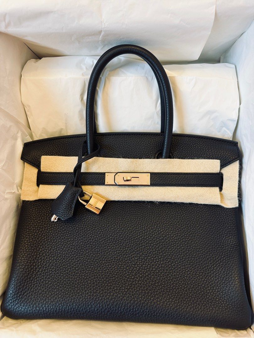 Hermes Birkin B30 Noir Togo Rose Gold HW, Luxury, Accessories on Carousell
