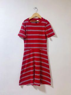 H&M girls red striped jersey dress