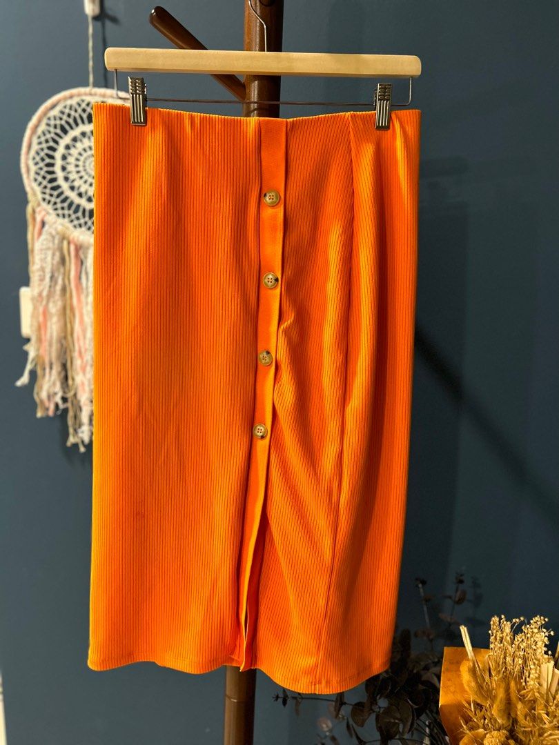 Orange top skirt h&m