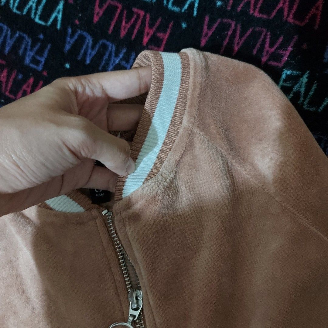 H M Rosegold Velvet Jacket Women s Fashion Coats Jackets and