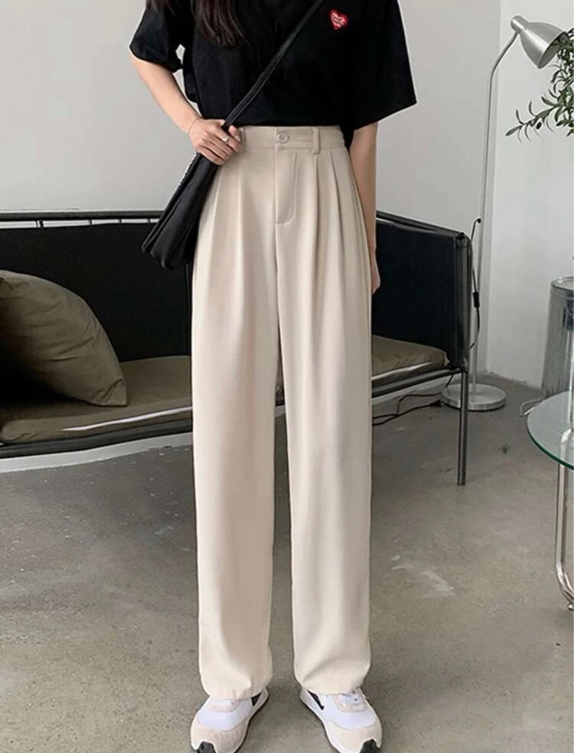 Solid Wide Leg Pants