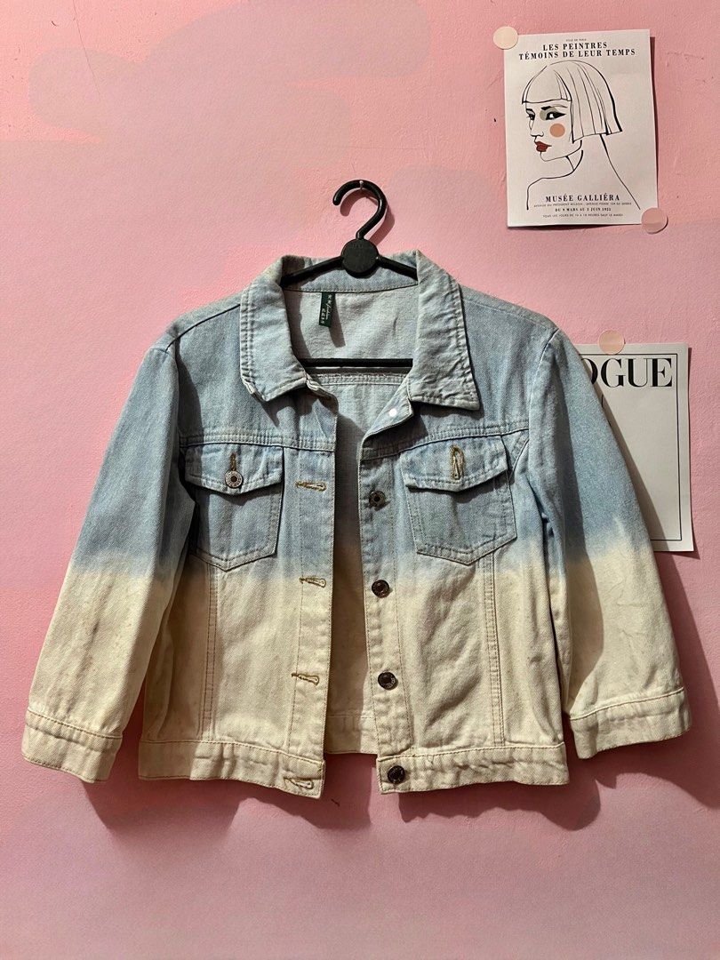 Jaket jeans two tone shop