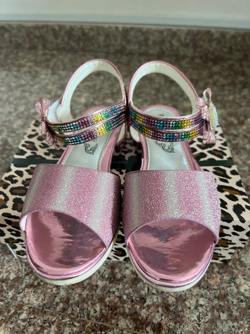 Glitter on sale pink sandals