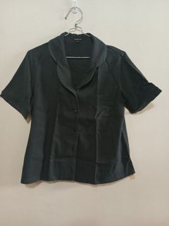 Kemeja Hitam / black button up shirt cloth inc
