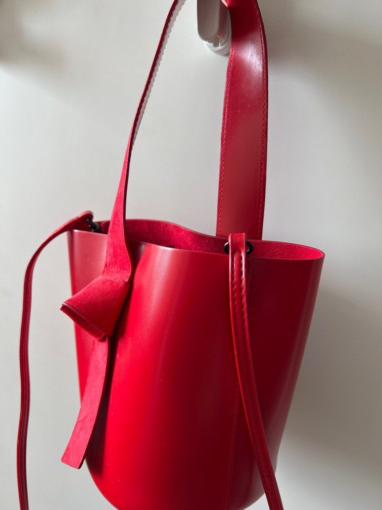 Kwani Red Bucket Bag with dust bag Women s Fashion Bags