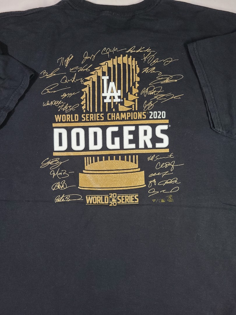 Men's Nike Heather Gray Los Angeles Dodgers 2020 World Series Champions  Roster T-Shirt