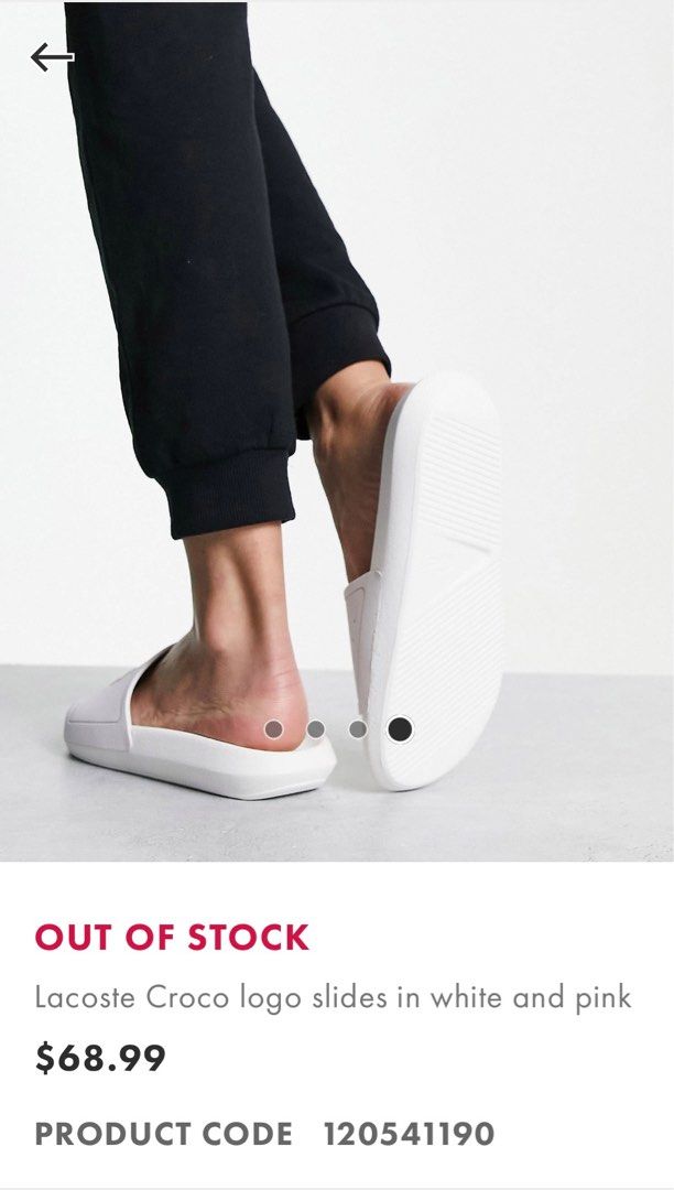 Lacoste sliders Lacoste pink and white sliders Lacoste white sliders
