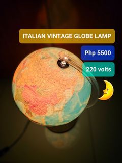 Lamp Vintage Italian Light up World Globe Lamp Display Home Room Decor Retro Classic