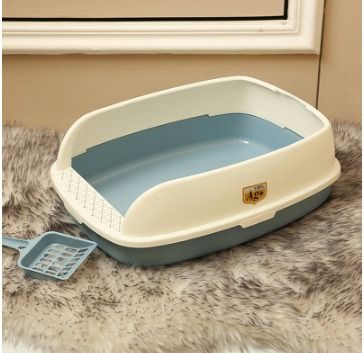 Frisco open top cat top litter box with rim
