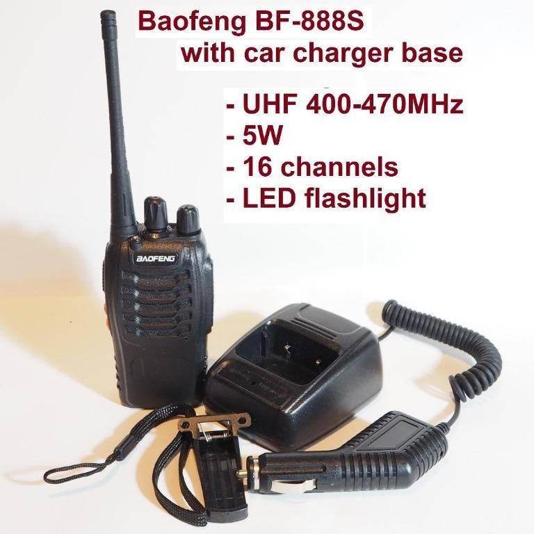 Last piece, Singapore stock Baofeng 5W BF-888S x pc UHF400-470MHz Cost  effective Walkie Talkie Two Way Radio, convoy hiking, family trip, long  range 888, Car Accessories, Electronics  Lights on Carousell