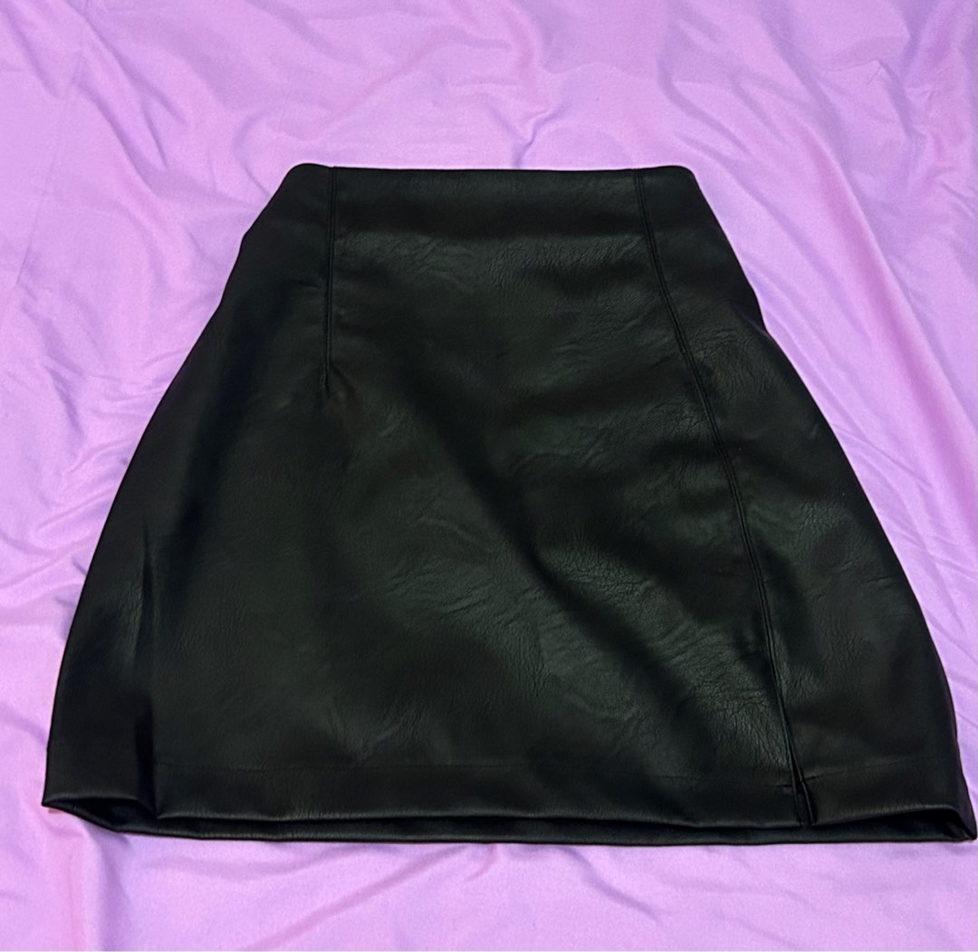 Terranova Leather Skirt with Slit, Women's Fashion, Bottoms, Skirts on ...