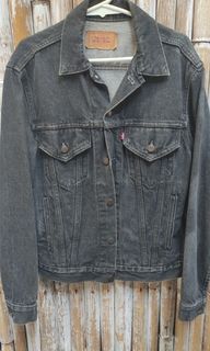 Levis vintage 80's denim trucker jacket made in USA  black