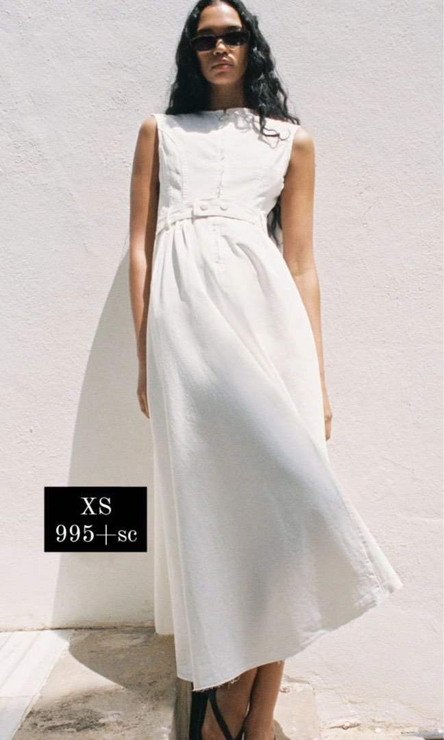 Zara denim maxi dress top