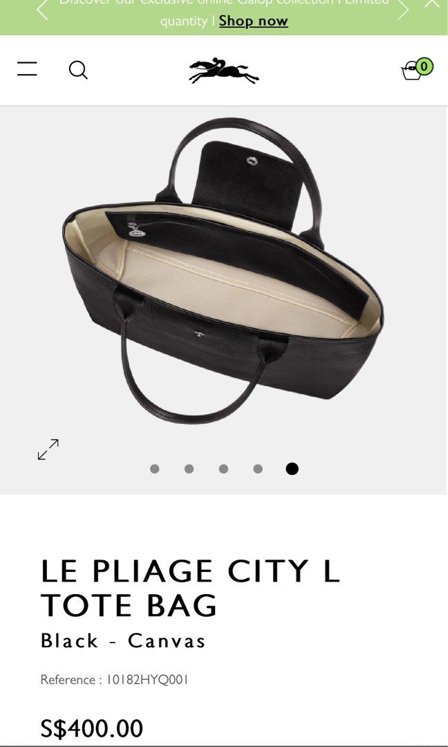 Le Pliage City L Tote bag Black - Canvas (10182HYQ001)