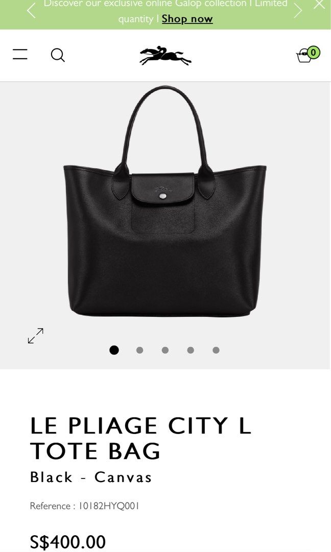 Le Pliage City L Tote bag Black - Canvas (10182HYQ001)
