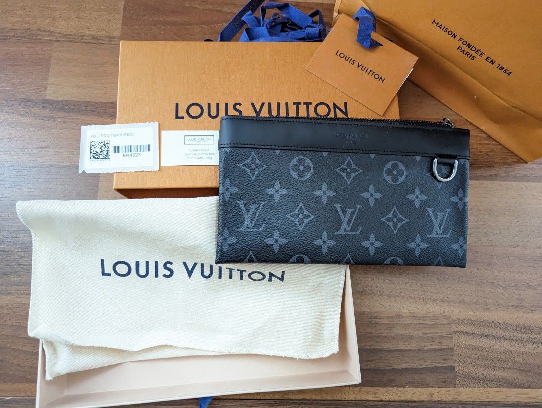 Louis Vuitton Monogram Eclipse Pochette Discovery PM M44323 Men's Clutch  Bag,Pouch Monogram Eclipse