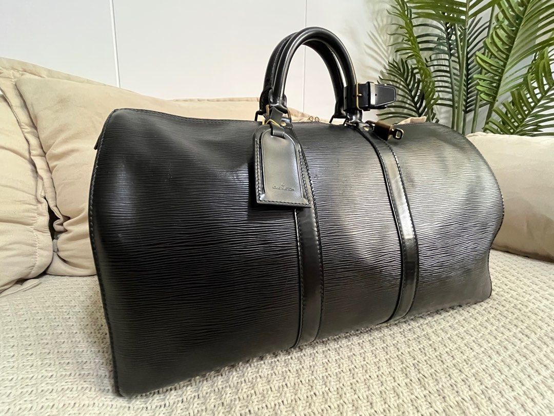 Louis Vuitton Black Epi Leather Keepall 45 Louis Vuitton