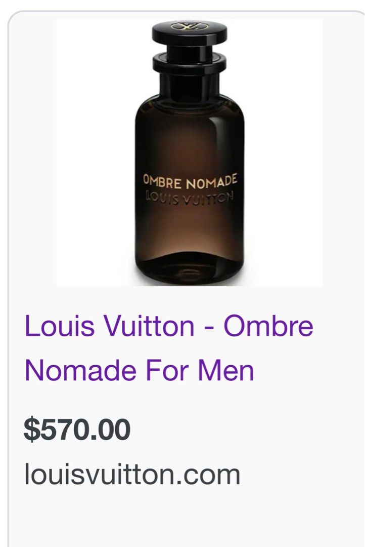 Ombre Nomade Louis Vuitton 100ml LV, Beauty & Personal Care, Fragrance &  Deodorants on Carousell