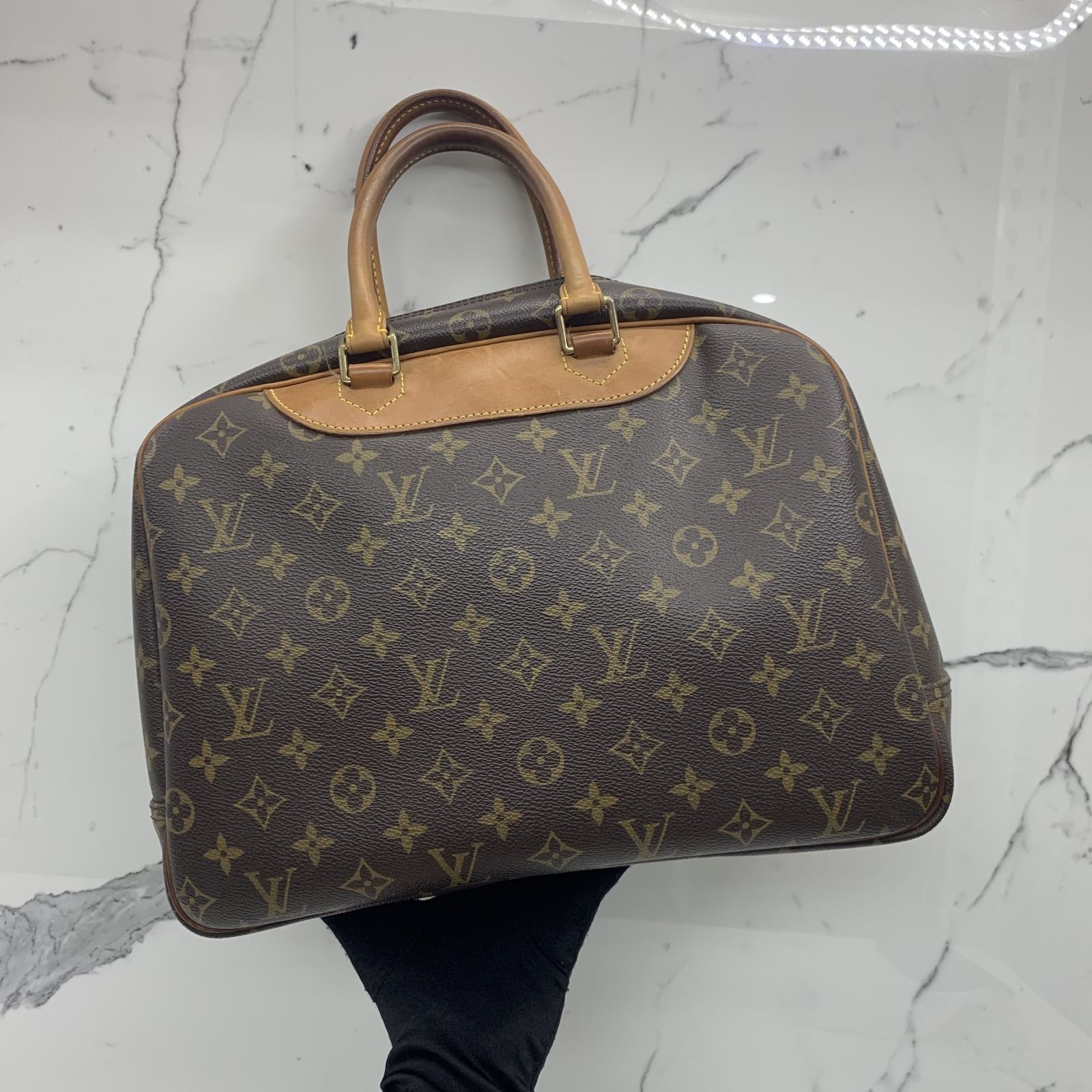 LOUIS VUITTON Deauville Boston Hand Bag M47270 Monogram Canvas Used LV  Women