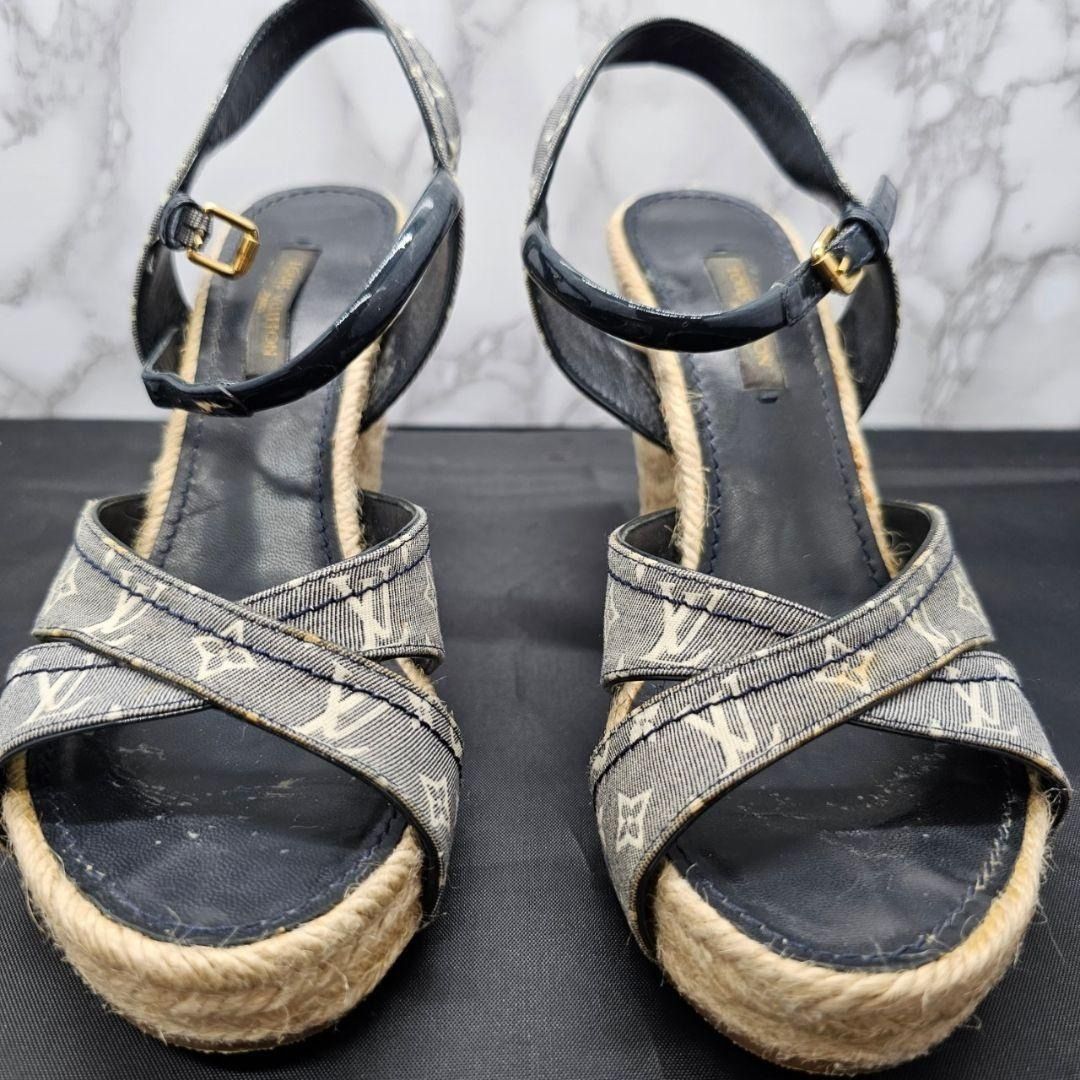 Louis Vuitton Denim Espadrilles Wedges, Luxury, Sneakers & Footwear on  Carousell