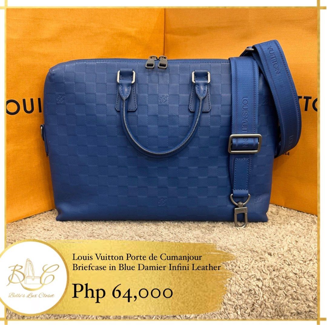 Trio Messenger Bag - Luxury Damier Infini Leather Blue