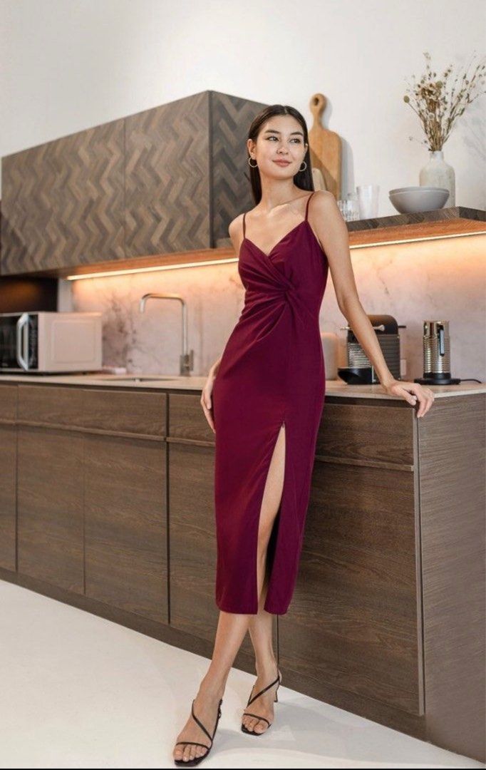 Twist knot top midi dress
