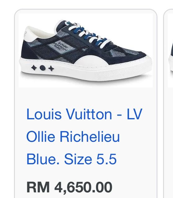 Louis Vuitton LV Ollie Richelieu, Blue, 5.5