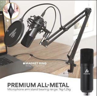 MAONO AU-A04 USB Microphone Kit 192KHZ/24BIT Professional Podcast Condenser Mic for PC