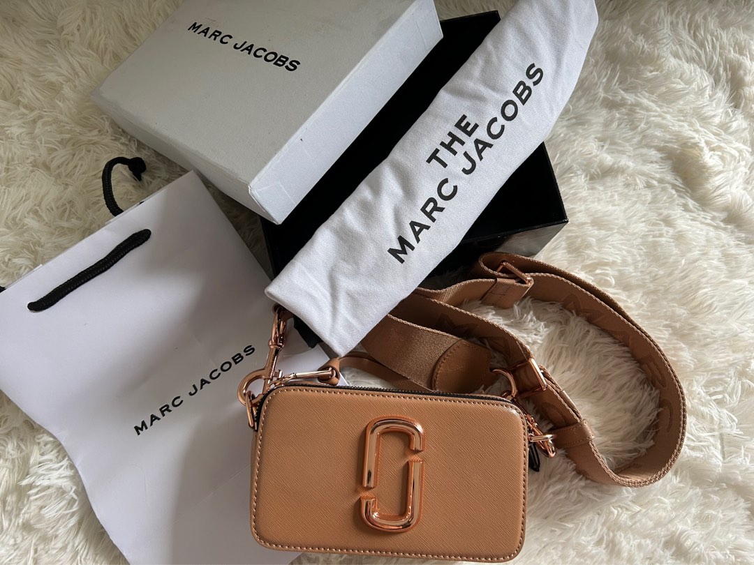 Marc Jacobs, Bags, Marc Jacobs Logo Strap Snapshot Small Camera Bag New  Tan Multi