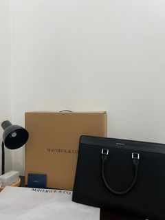 Maverick & Co Alpha Leather-Trimmer Briefcase