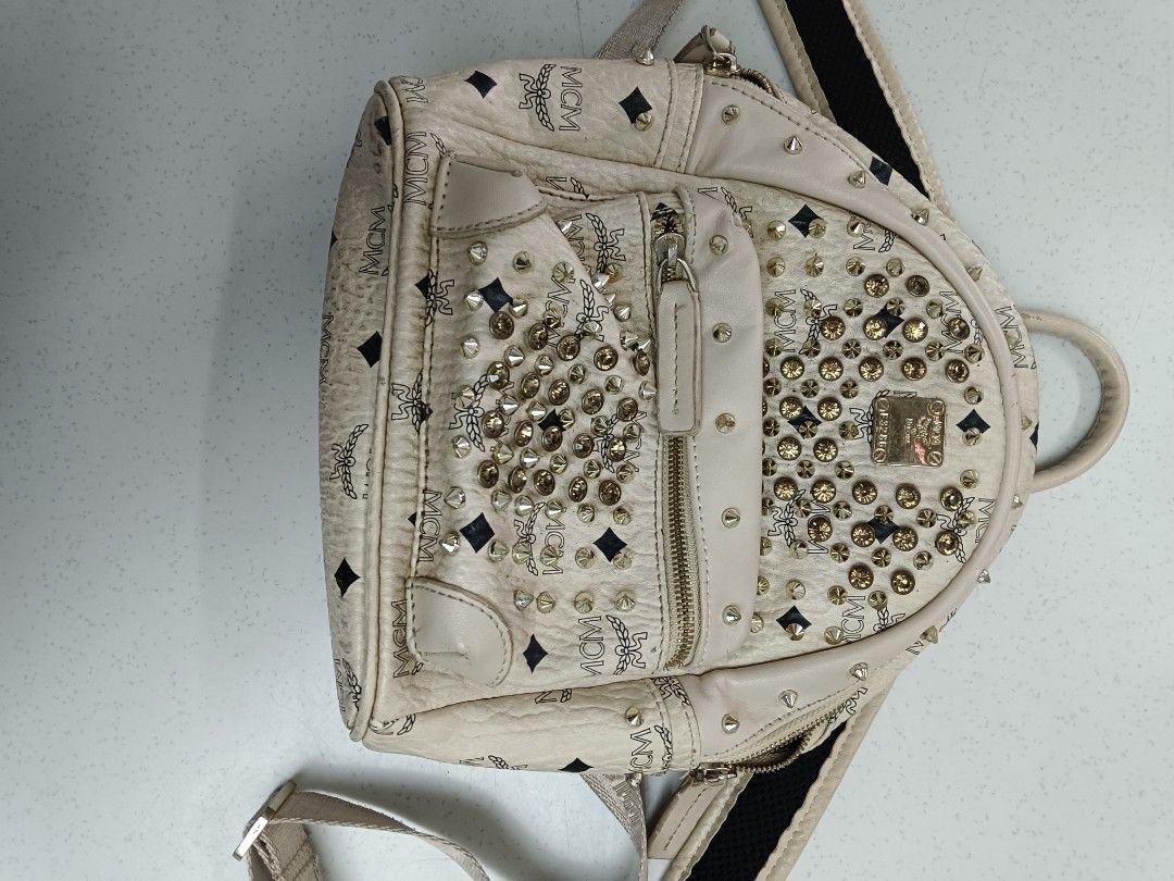 MCM Stark Backpack in Visetos - White | eBay