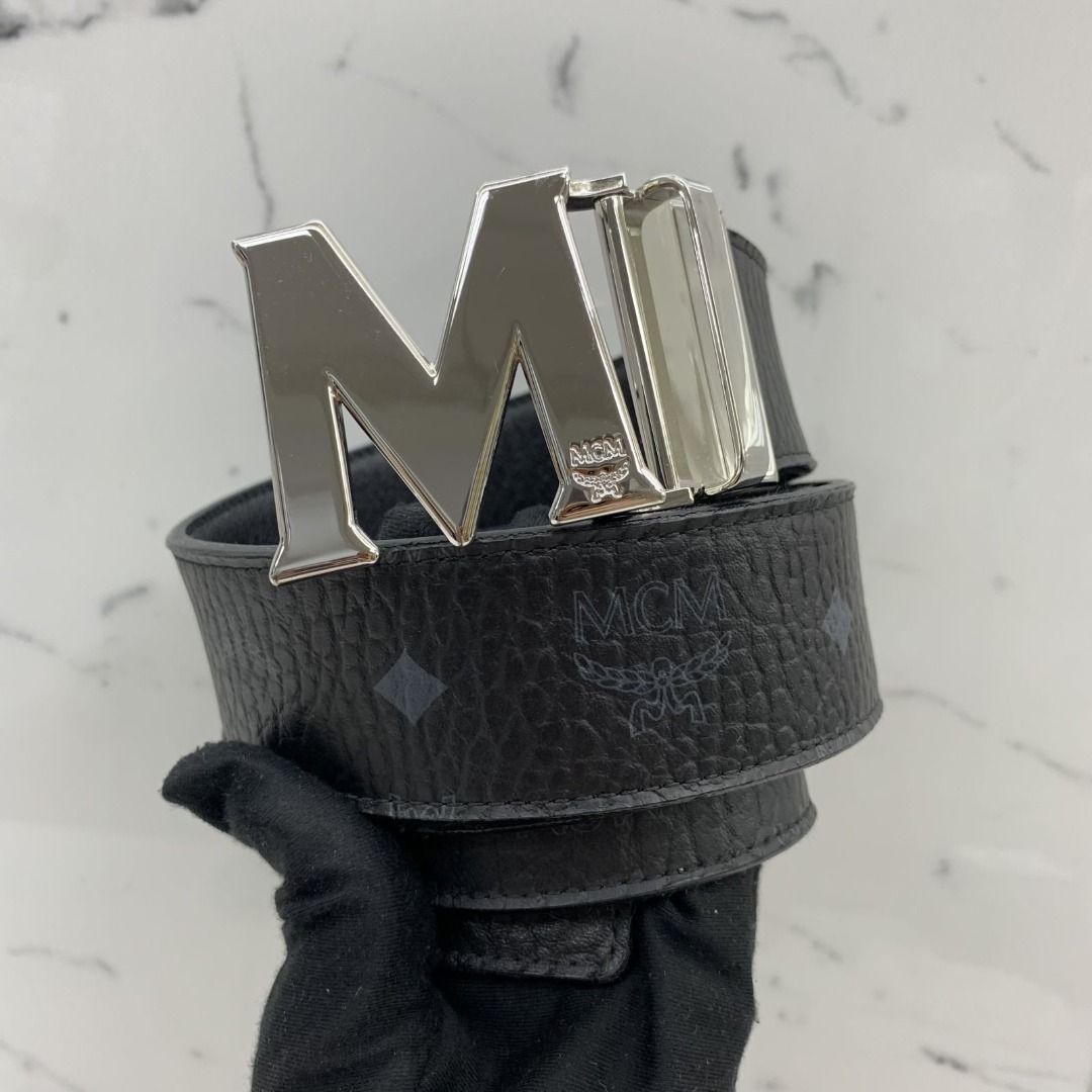 Grey online mcm belt