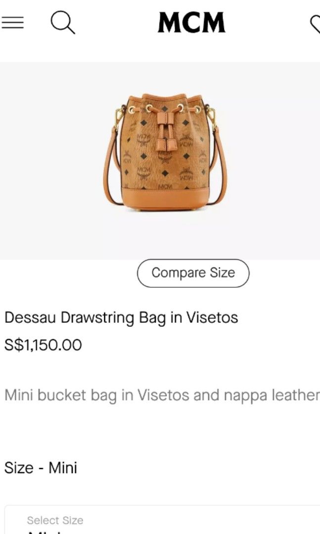 Mcm drawstring deals bucket bag
