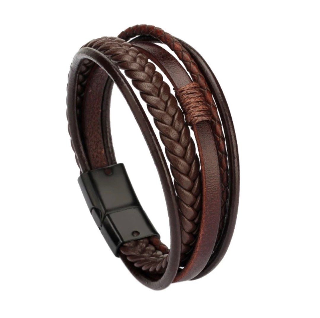 Mens leather hotsell bracelet
