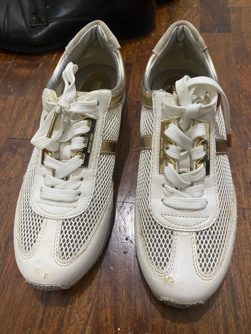 michael kors white gold sneakers